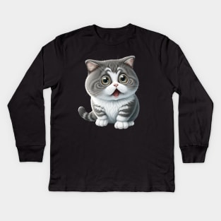 Stunned Cat Kids Long Sleeve T-Shirt